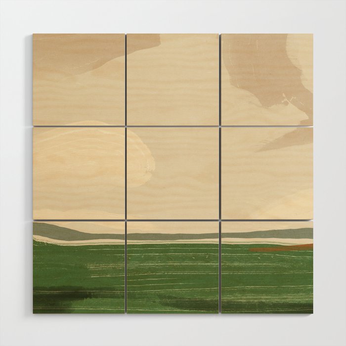 Large landscape -Sky and field Wood Wall Art Gallery Image 1