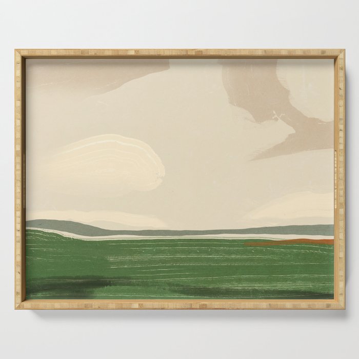 Large landscape -Sky and field Serving Tray Gallery Image 1