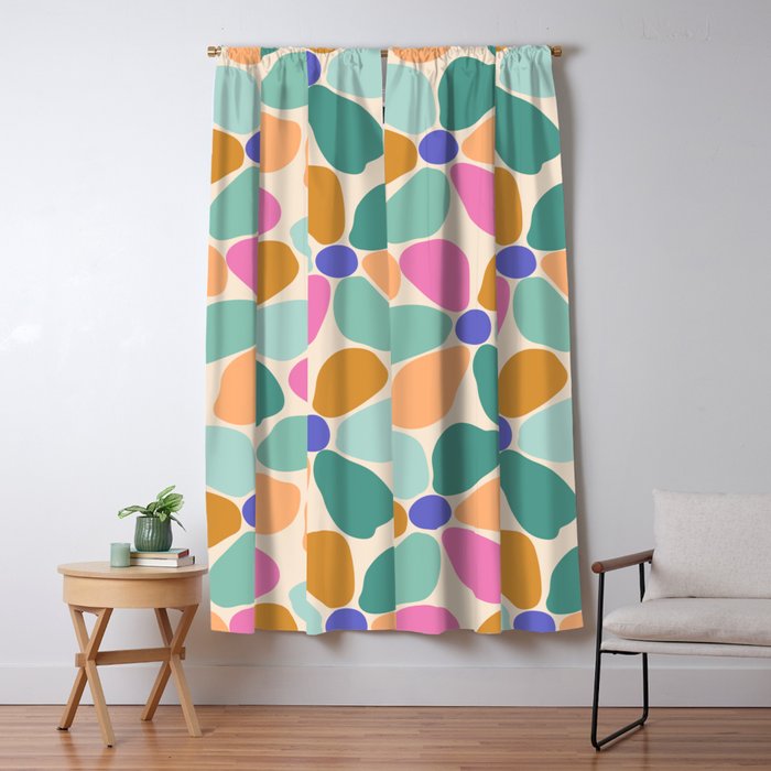 Jelly Bean Retro Flower Window Curtain Gallery Image 1