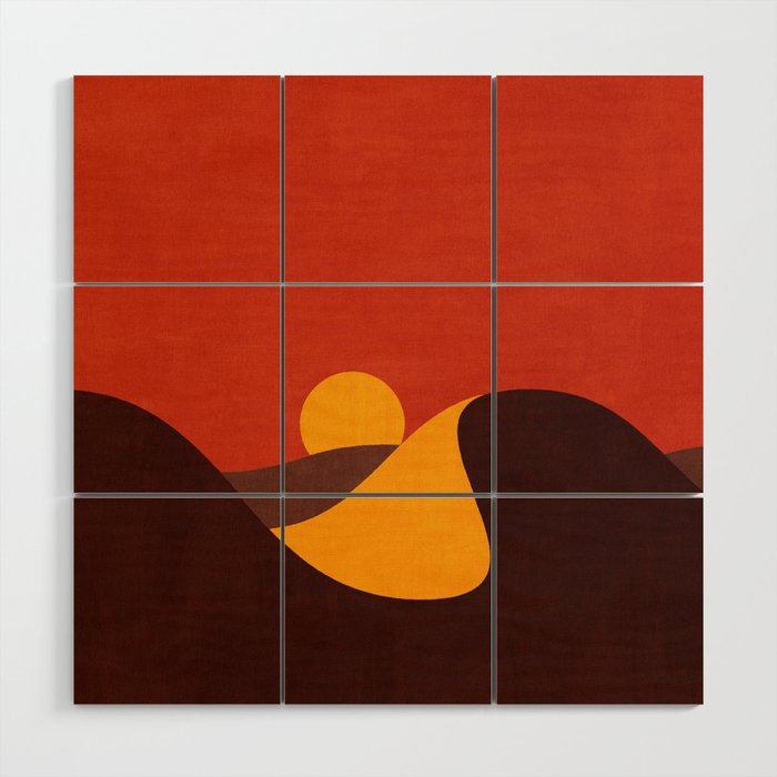LANDSHAPES - Desert - sunset Wood Wall Art Gallery Image 1