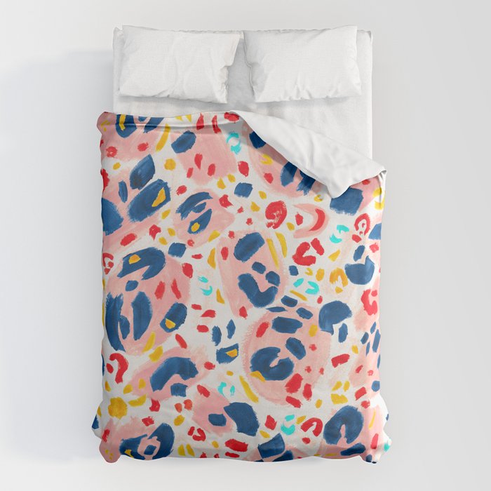 Painted Abstract Leopard Print Duvet Cover Gallery Image 6