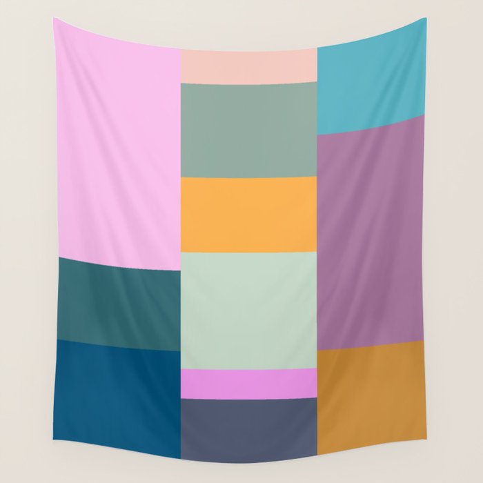 Playful Colorful Shapes 21  Wall Tapestry Gallery Image 4