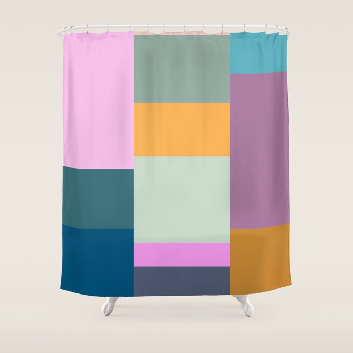 Playful Colorful Shapes 21  Shower Curtain Gallery Image 1
