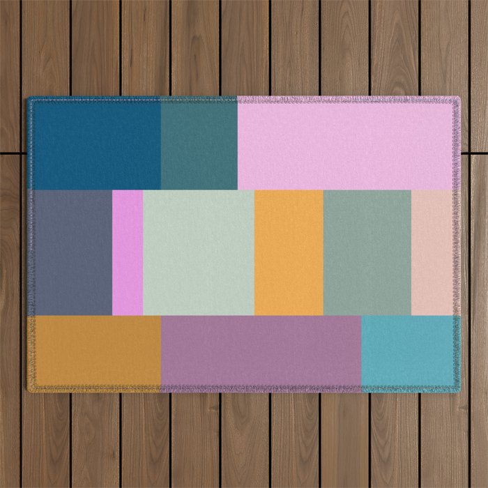 Playful Colorful Shapes 21  Outdoor Rug Gallery Image 1