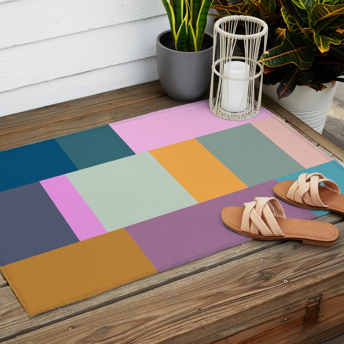 Playful Colorful Shapes 21  Outdoor Rug Gallery Image 2