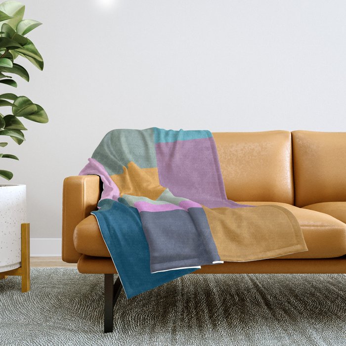 Playful Colorful Shapes 21  Throw Blanket Gallery Image 1