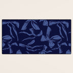 Blue bow pattern with dark background Desk Mat Gallery Image 3