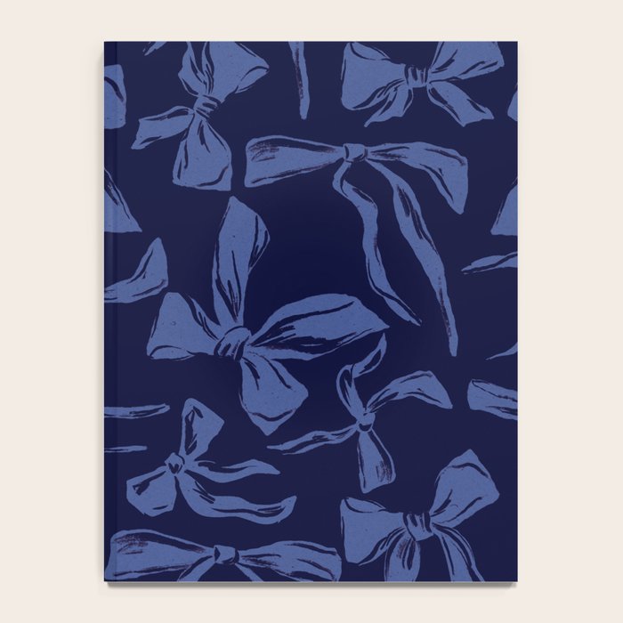 Blue bow pattern with dark background Notebook Gallery Image 4