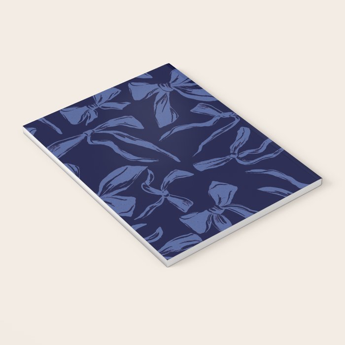 Blue bow pattern with dark background Notebook Gallery Image 3
