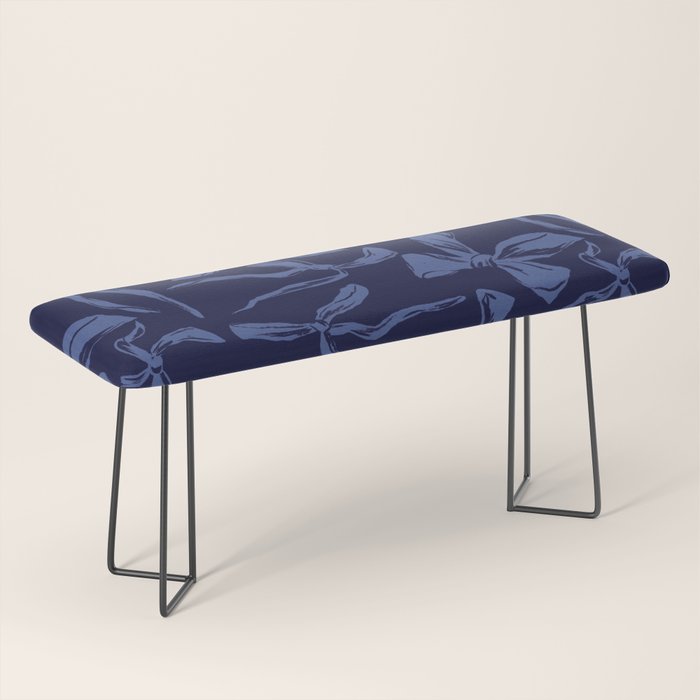 Blue bow pattern with dark background Bench Gallery Image 1