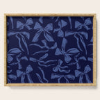 Blue bow pattern with dark background Serving Tray Gallery Image 1