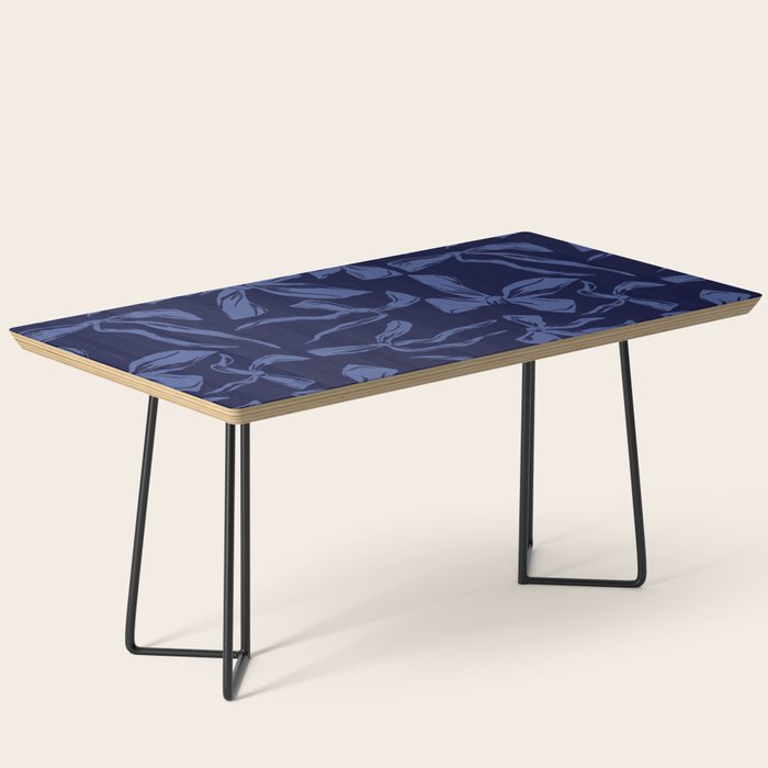 Blue bow pattern with dark background Coffee Table Gallery Image 1