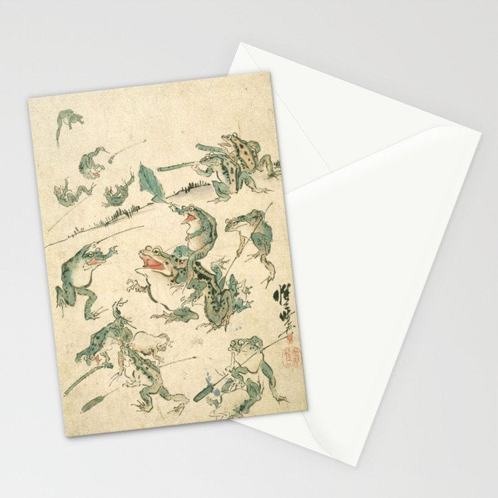Battle Of The Frogs - Kawanabe Kyosai Stationery Card Gallery Image 2
