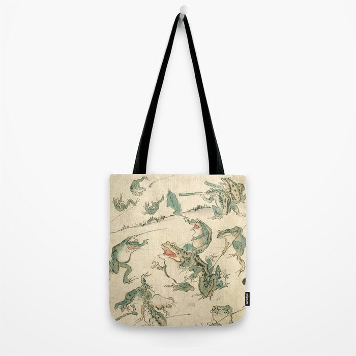 Battle Of The Frogs - Kawanabe Kyosai Tote Bag Gallery Image 2