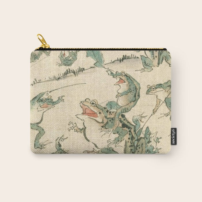 Battle Of The Frogs - Kawanabe Kyosai Carry All Pouch Gallery Image 1
