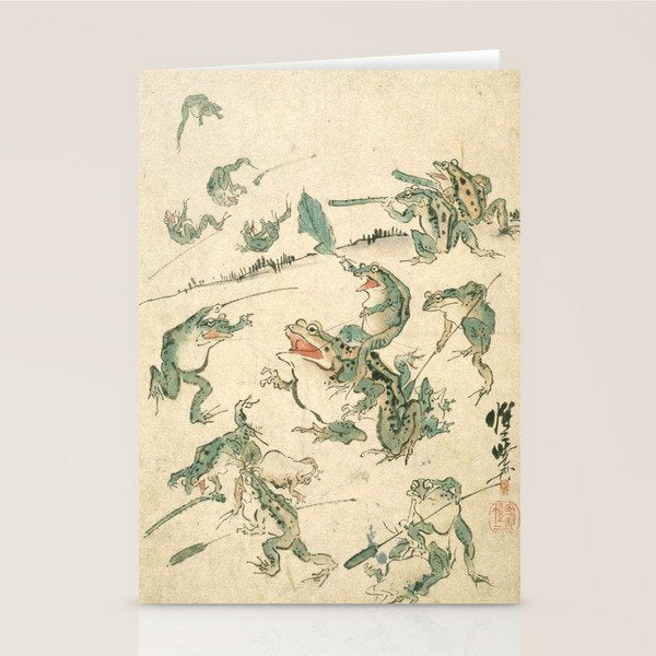 Battle Of The Frogs - Kawanabe Kyosai Stationery Card Gallery Image 2