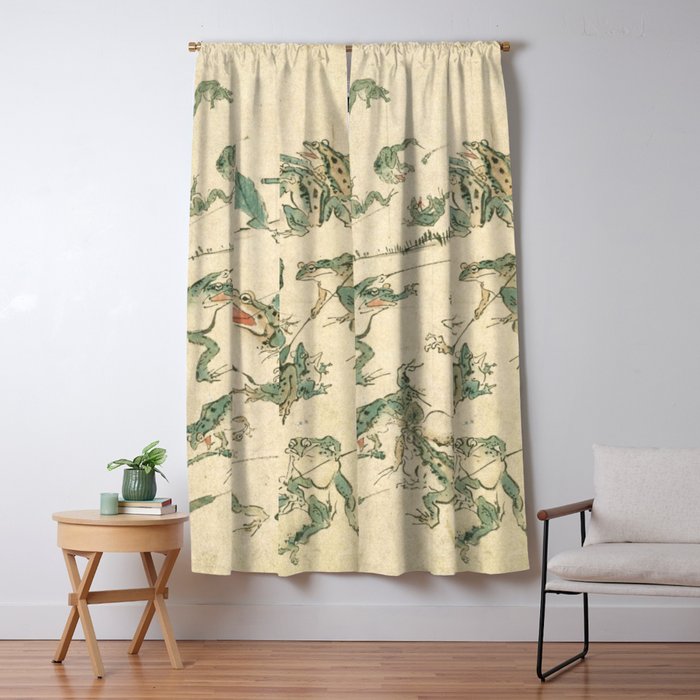 Battle Of The Frogs - Kawanabe Kyosai Window Curtain Gallery Image 1