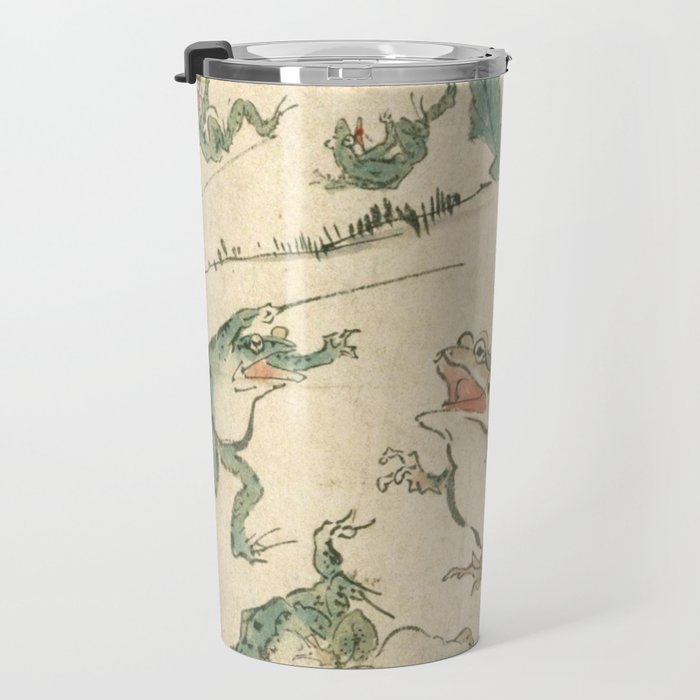 Battle Of The Frogs - Kawanabe Kyosai Travel Mug Gallery Image 3