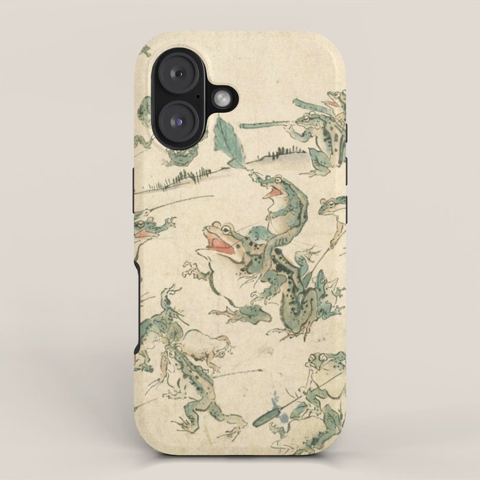 Battle Of The Frogs - Kawanabe Kyosai iPhone Case Gallery Image 1