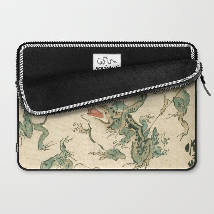 Battle Of The Frogs - Kawanabe Kyosai Laptop Sleeve Gallery Image 2