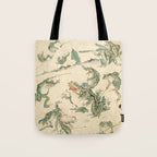 Battle Of The Frogs - Kawanabe Kyosai Tote Bag Gallery Image 1