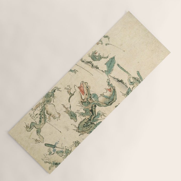 Battle Of The Frogs - Kawanabe Kyosai Yoga Mat Gallery Image 1