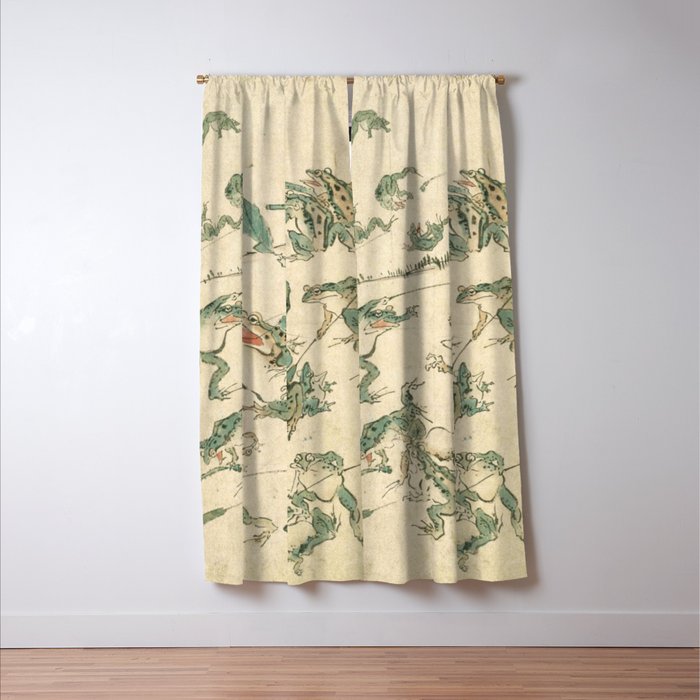 Battle Of The Frogs - Kawanabe Kyosai Window Curtain Gallery Image 3