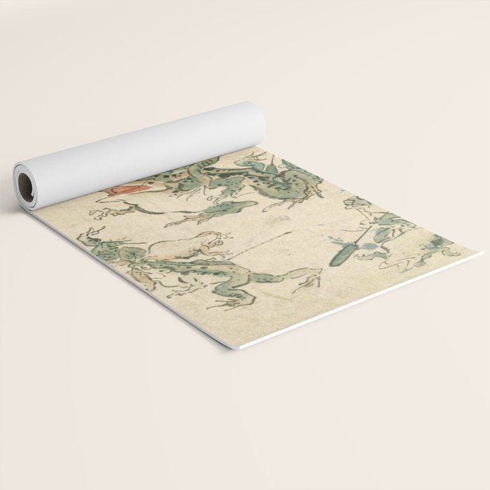 Battle Of The Frogs - Kawanabe Kyosai Yoga Mat Gallery Image 2