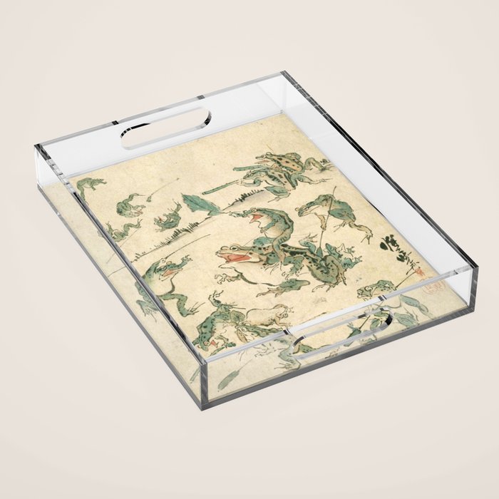 Battle Of The Frogs - Kawanabe Kyosai Acrylic Tray Gallery Image 1