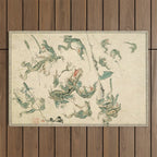 Battle Of The Frogs - Kawanabe Kyosai Outdoor Rug Gallery Image 1