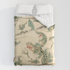 Battle Of The Frogs - Kawanabe Kyosai Duvet Cover Gallery Image 6