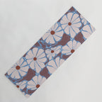 Retro modern white daisies illustration  Yoga Mat Gallery Image 1