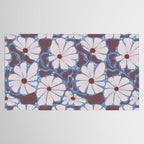 Retro modern white daisies illustration  Tablecloth Gallery Image 2