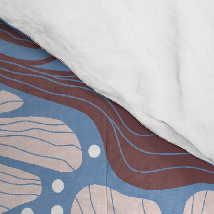 Retro modern white daisies illustration  Comforter Gallery Image 4