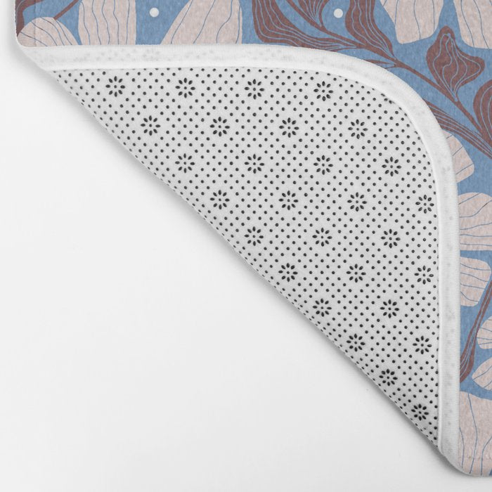 Retro modern white daisies illustration  Bath Mat Gallery Image 2