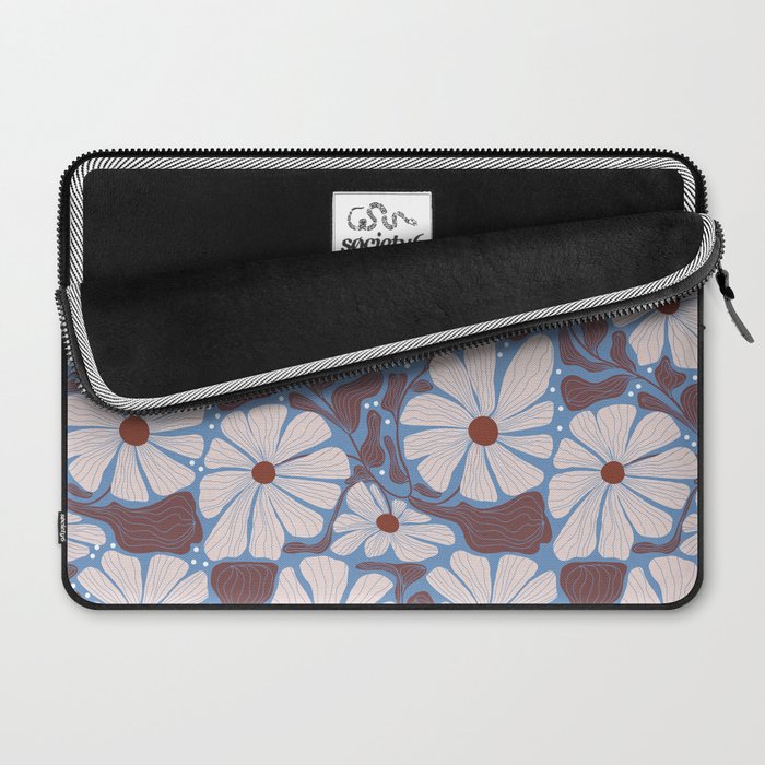 Retro modern white daisies illustration  Laptop Sleeve Gallery Image 2