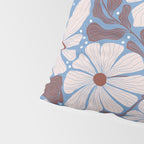 Retro modern white daisies illustration  Pillow Sham Gallery Image 4