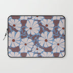 Retro modern white daisies illustration  Laptop Sleeve Gallery Image 1