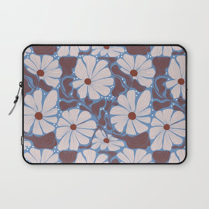 Retro modern white daisies illustration  Laptop Sleeve Gallery Image 1