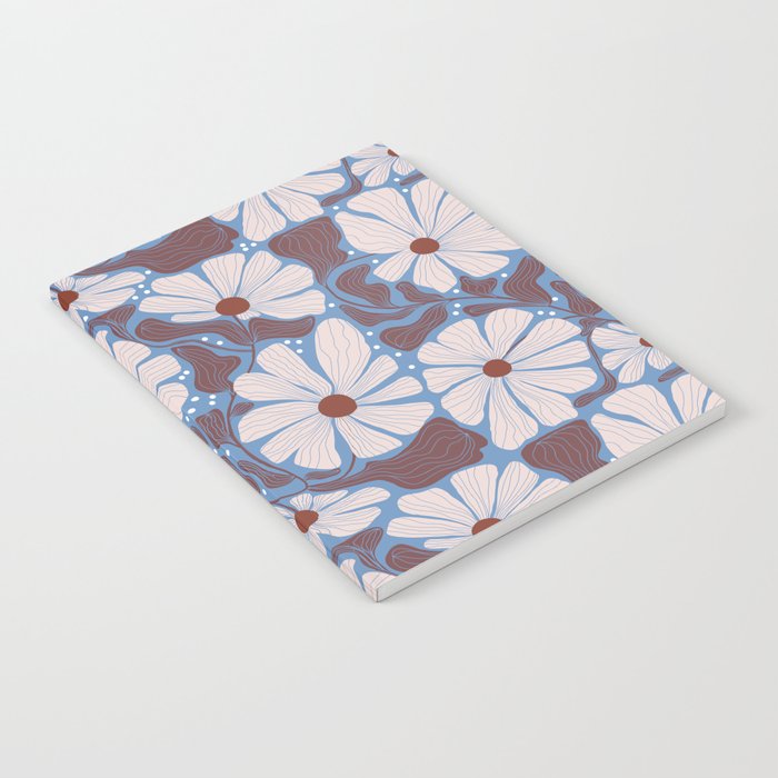 Retro modern white daisies illustration  Notebook Gallery Image 2
