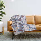 Retro modern white daisies illustration  Throw Blanket Gallery Image 1