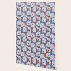 Retro modern white daisies illustration  Wallpaper Gallery Image 2