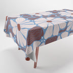 Retro modern white daisies illustration  Tablecloth Gallery Image 1