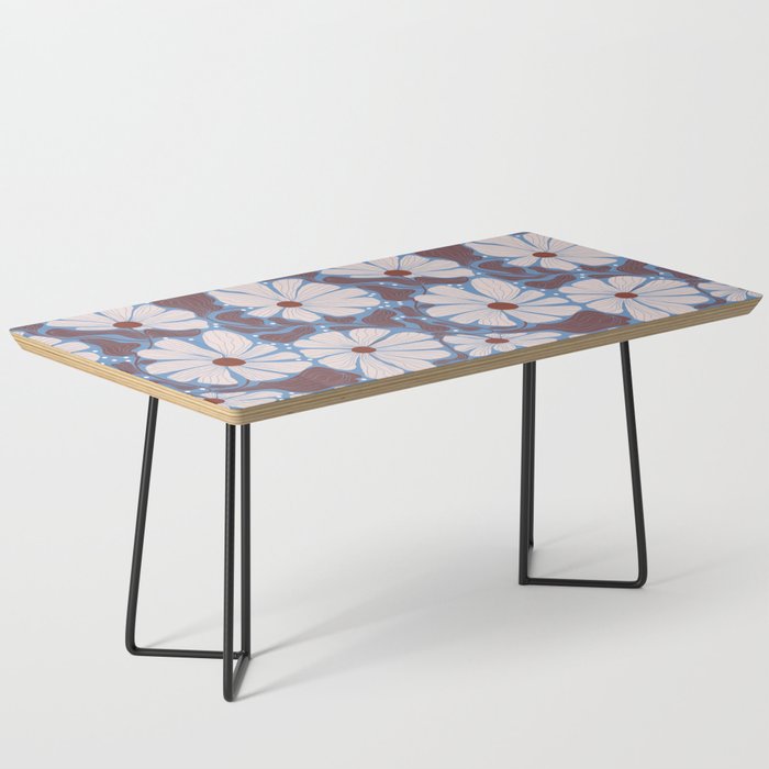 Retro modern white daisies illustration  Coffee Table Gallery Image 1