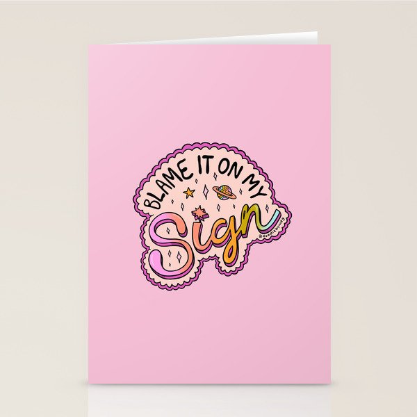 Blame It On My Sign Stationery Card Gallery Image 1