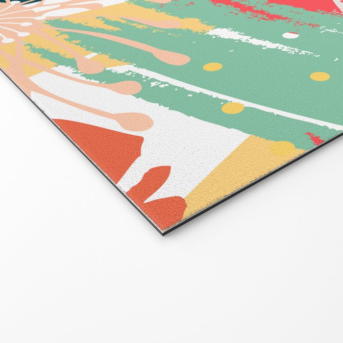 Summer Floral Prints, Abstract, Red and Green, Colourful Prints. Welcome Mat Gallery Image 2