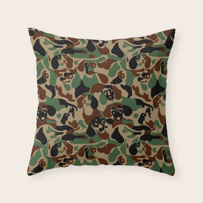 Dachshund  Camouflage Throw Pillow Gallery Image 6