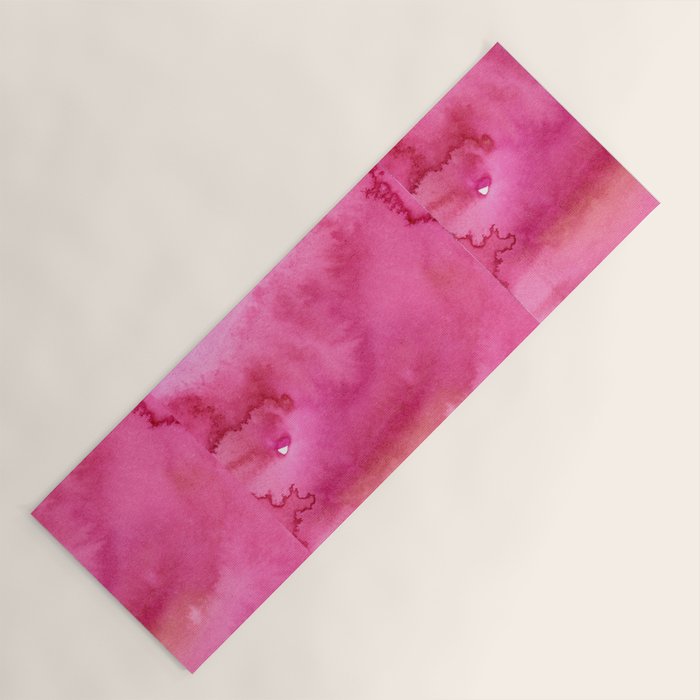 Blush pink magenta watercolor paint gradient Yoga Mat Gallery Image 1