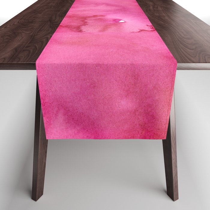 Blush pink magenta watercolor paint gradient Table Runner Gallery Image 1