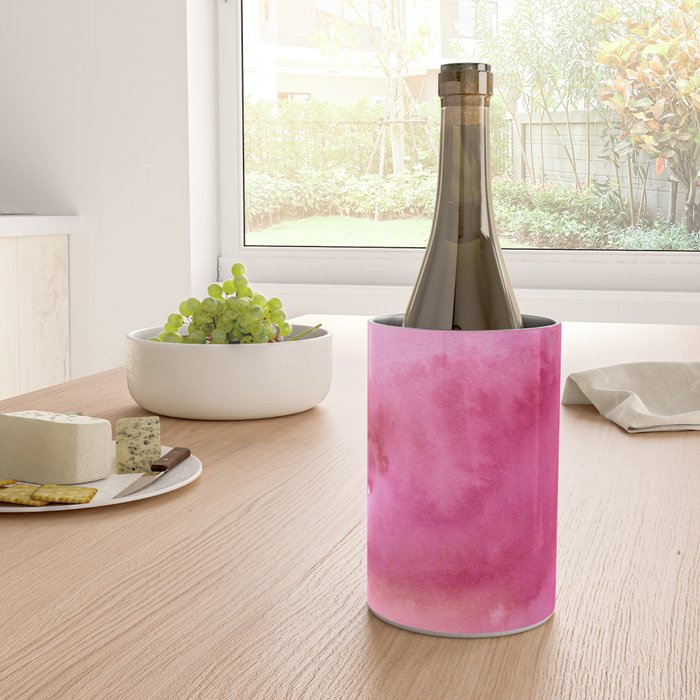 Blush pink magenta watercolor paint gradient Wine Chiller Gallery Image 4